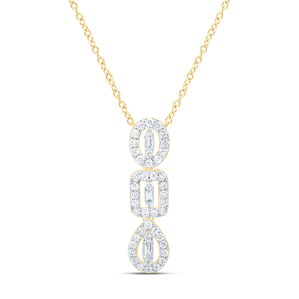 14K Yellow Or White Gold 1/4Cttw Natural Diamond Fashion Necklace (18 Inch)