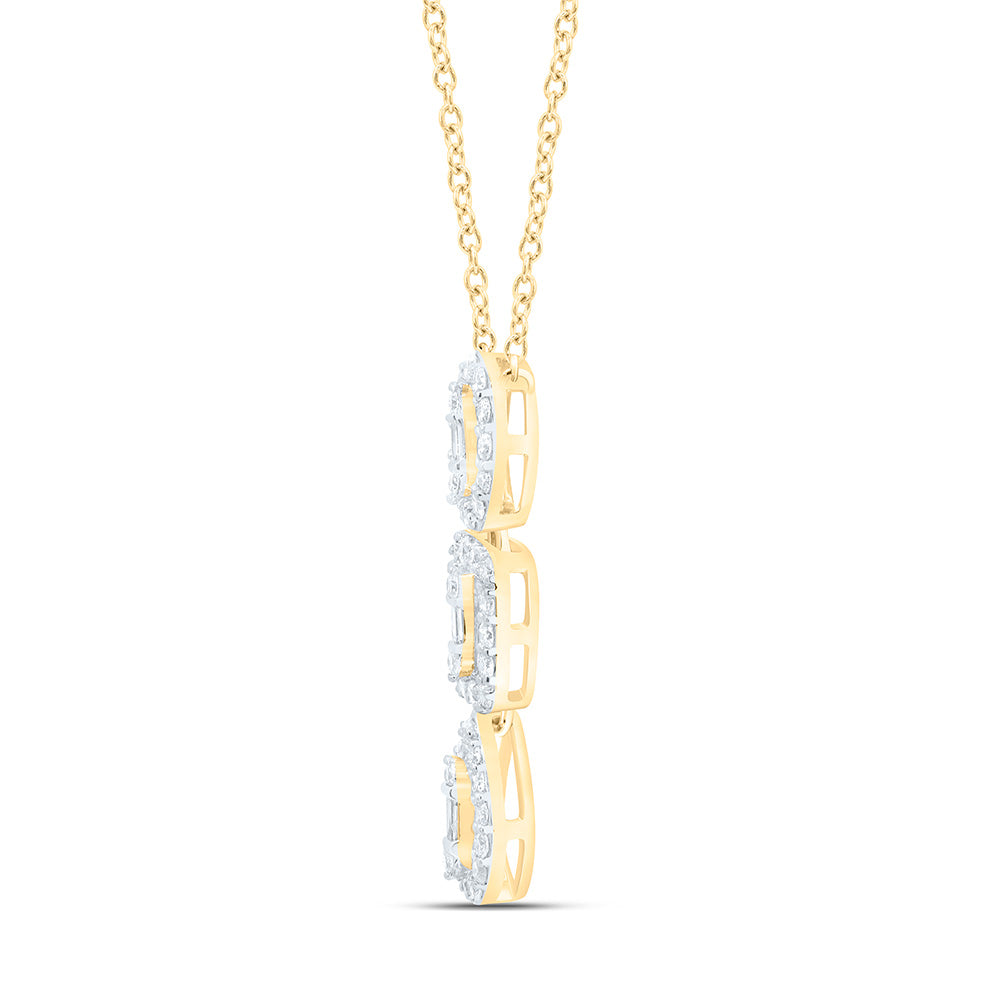 14K Yellow Or White Gold 1/4Cttw Natural Diamond Fashion Necklace (18 Inch)