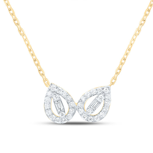 14K Yellow Or White Gold 1/5Cttw Natural Diamond Fashion Necklace (18 Inch)