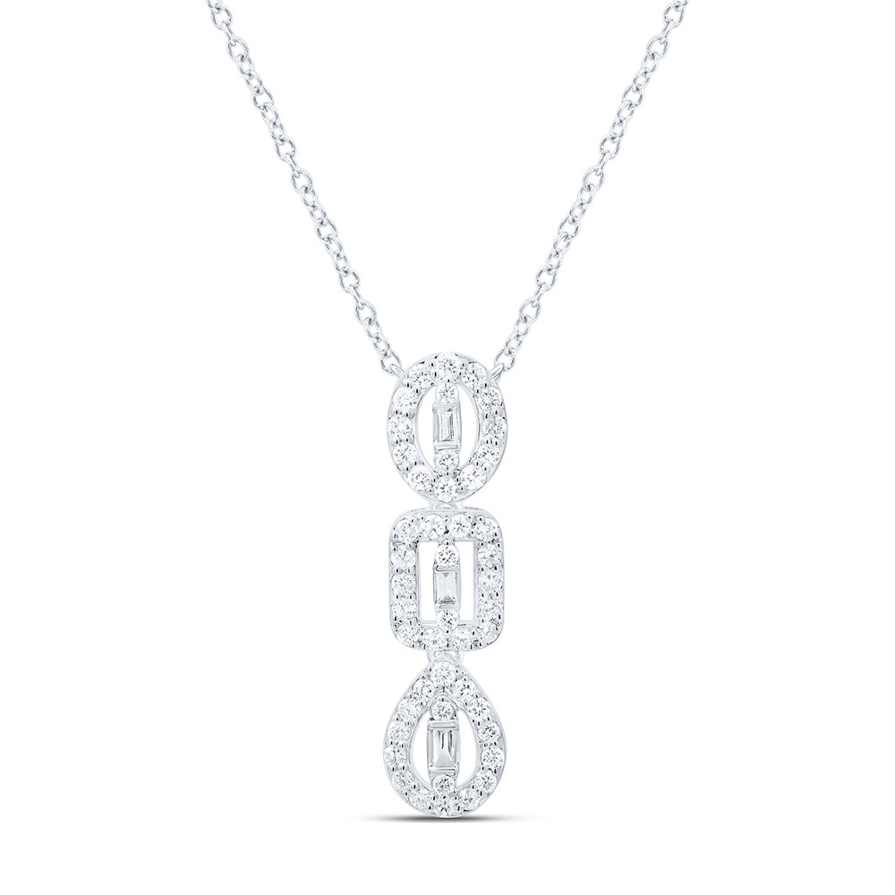 14K Yellow Or White Gold 1/4Cttw Natural Diamond Fashion Necklace (18 Inch)
