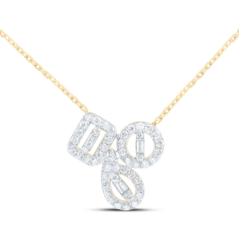 14K Yellow Or White Gold 1/3Cttw Natural Diamond Fashion Necklace (18 Inch)