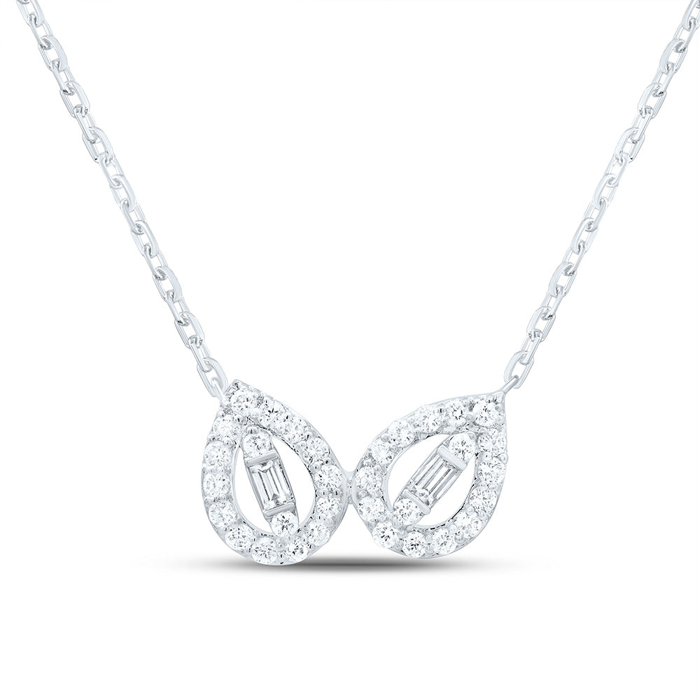 14K Yellow Or White Gold 1/5Cttw Natural Diamond Fashion Necklace (18 Inch)