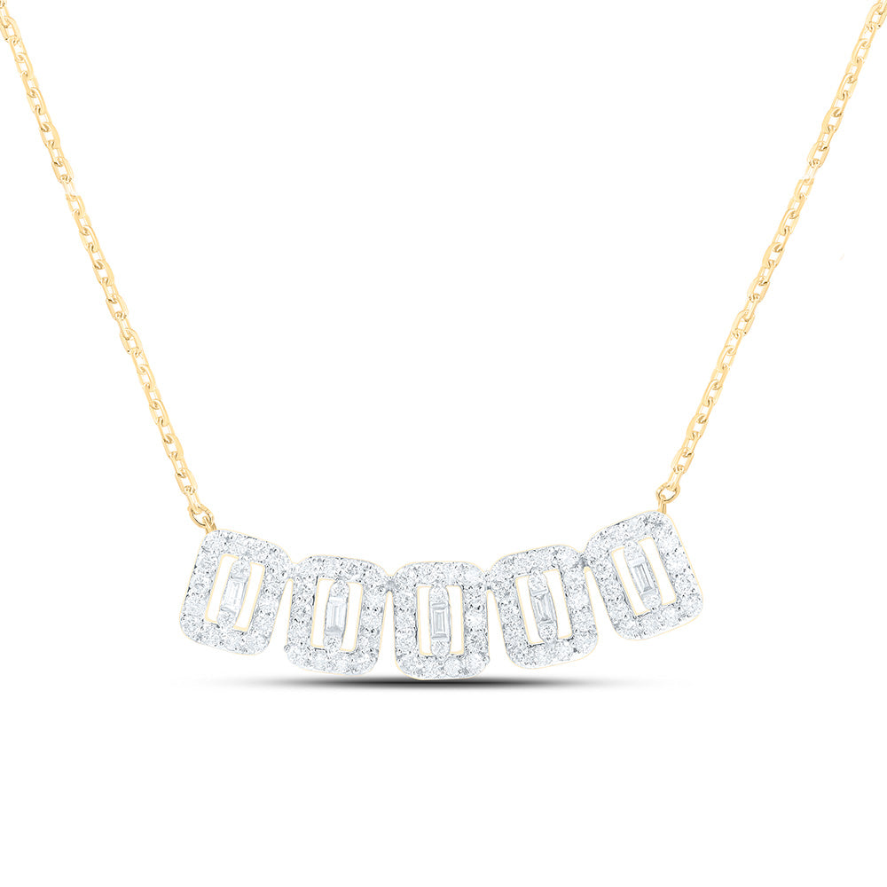 14K Yellow Or White Gold 1/2Cttw Natural Diamond Fashion Necklace (18 Inch)