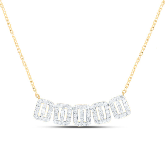 14K Yellow Or White Gold 1/2Cttw Natural Diamond Fashion Necklace (18 Inch)