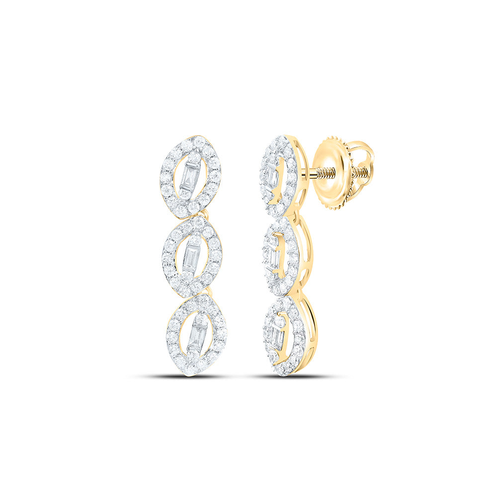 14K Yellow Or White Gold 5/8Cttw Natural Diamond Fashion Dangling Earring
