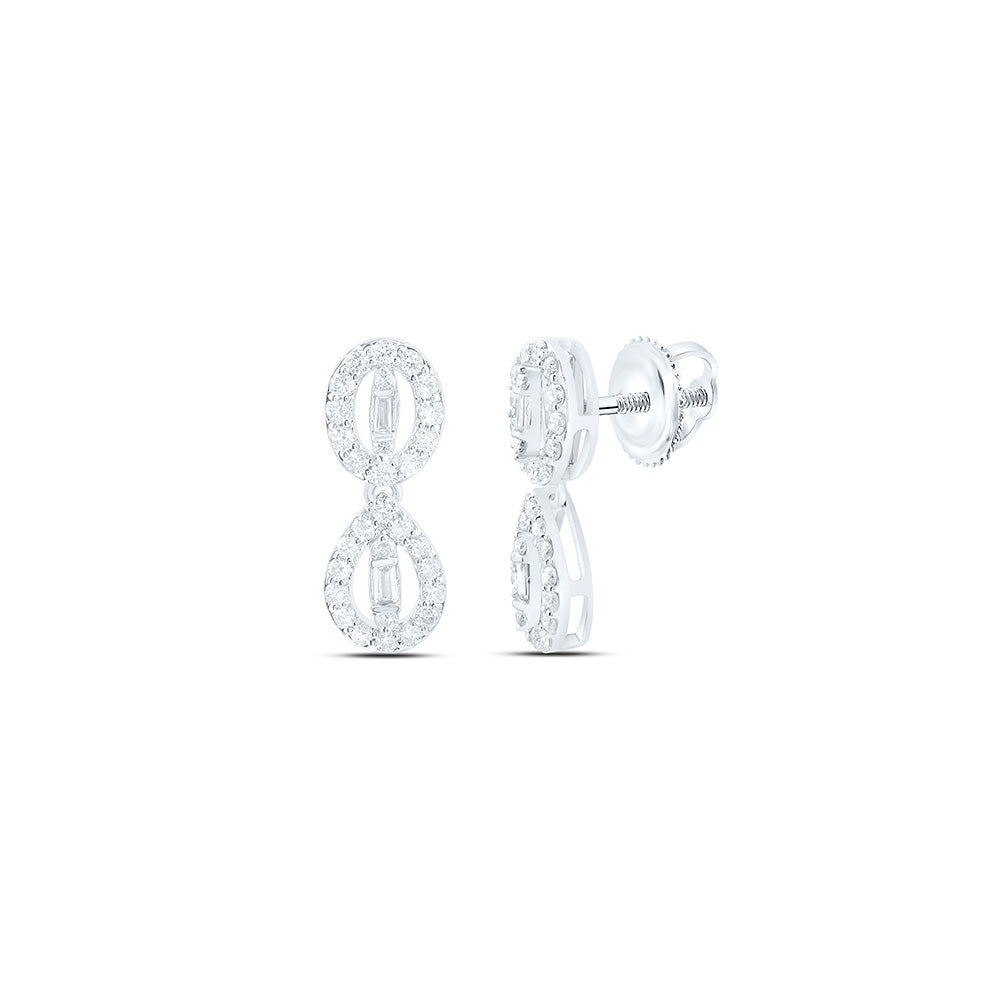 14K Yellow Or White Gold 1/3Cttw Natural Diamond Fashion  Dangling Earring