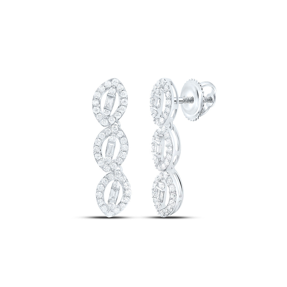 14K Yellow Or White Gold 5/8Cttw Natural Diamond Fashion Dangling Earring