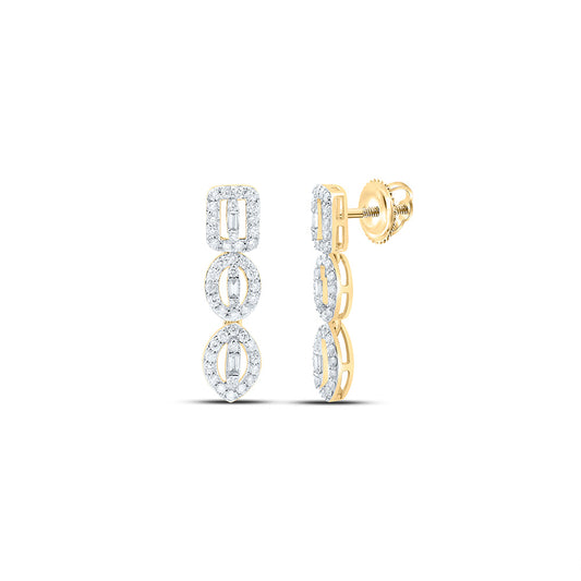 14K Yellow Or White Gold 5/8Cttw Natural Diamond Fashion  Dangling Earring