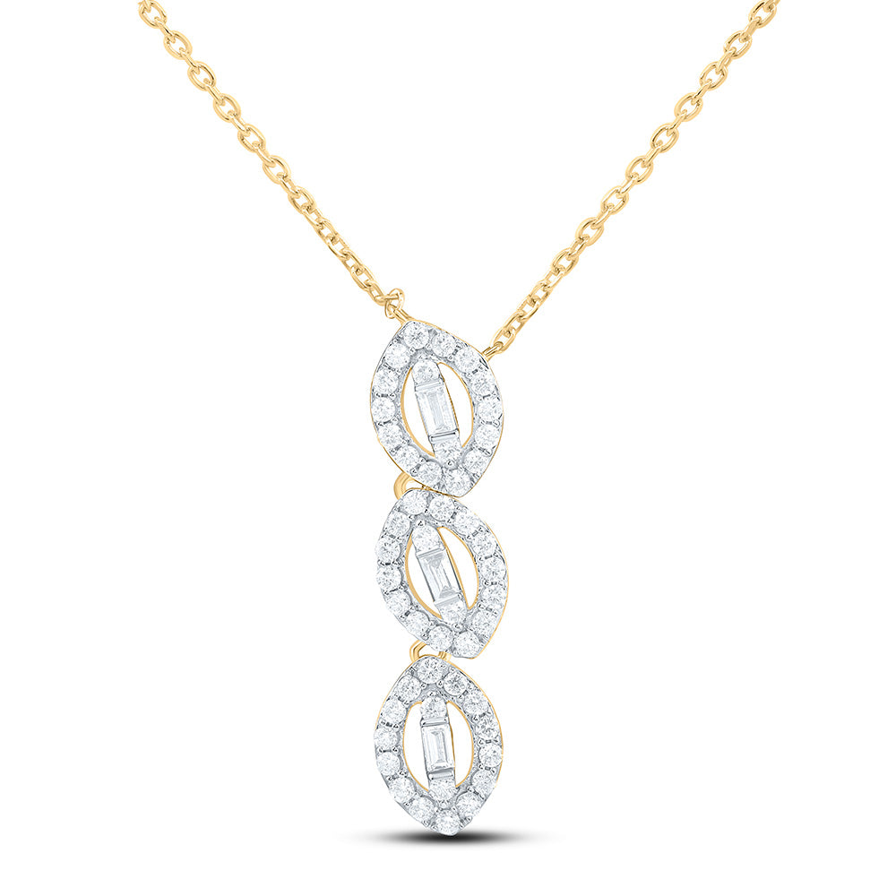 14K Yellow Or White Gold 1/3Cttw Natural Diamond Fashion Necklace (18 Inch)
