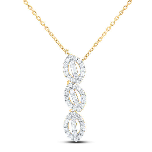 14K Yellow Or White Gold 1/3Cttw Natural Diamond Fashion Necklace (18 Inch)