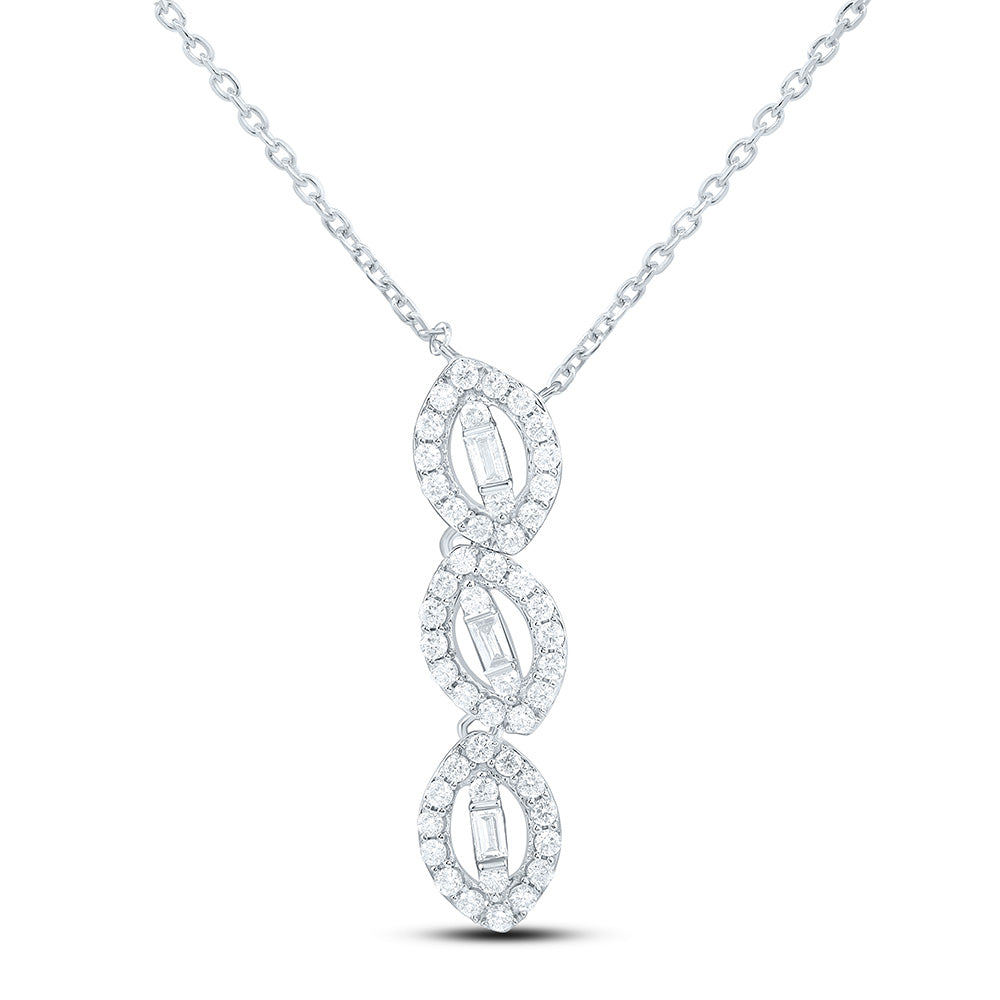 14K Yellow Or White Gold 1/3Cttw Natural Diamond Fashion Necklace (18 Inch)