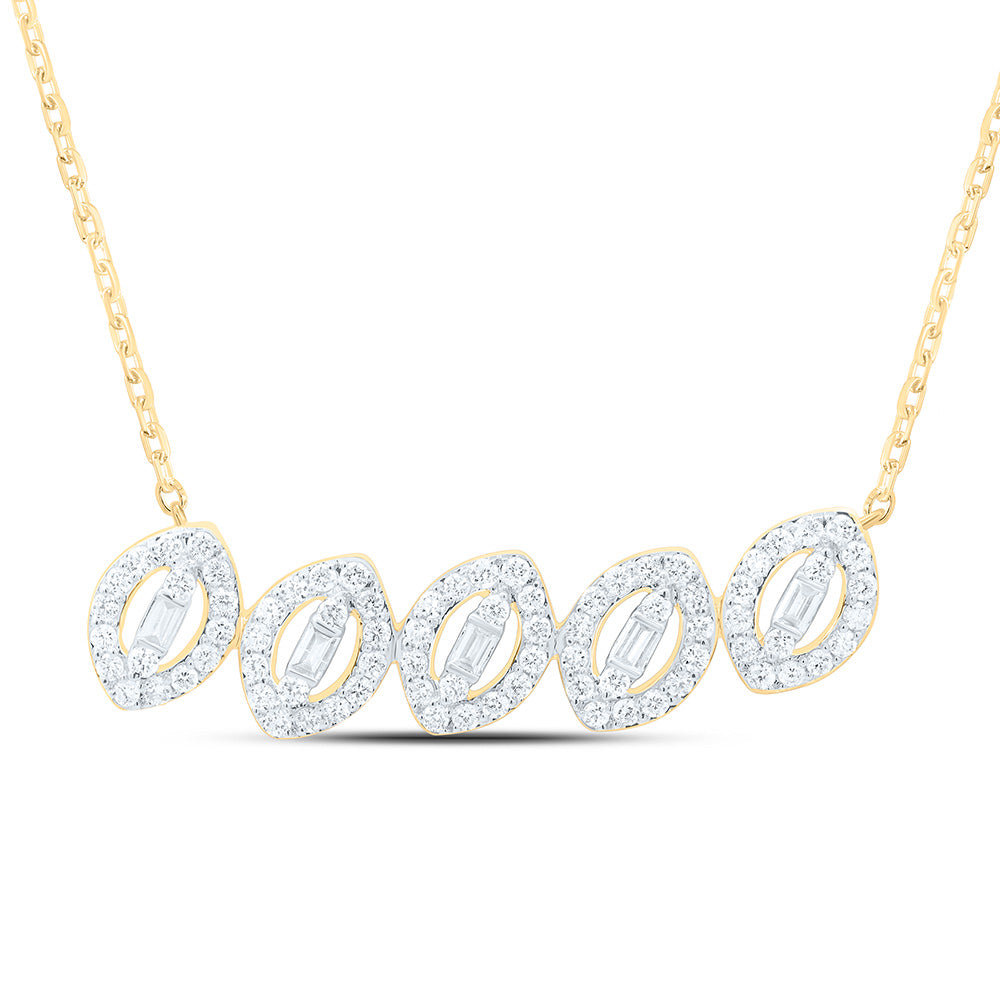 14K Yellow Or White Gold 1/2Cttw Natural Diamond Fashion Necklace (18 Inch)