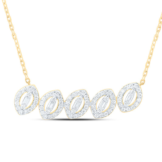 14K Yellow Or White Gold 1/2Cttw Natural Diamond Fashion Necklace (18 Inch)
