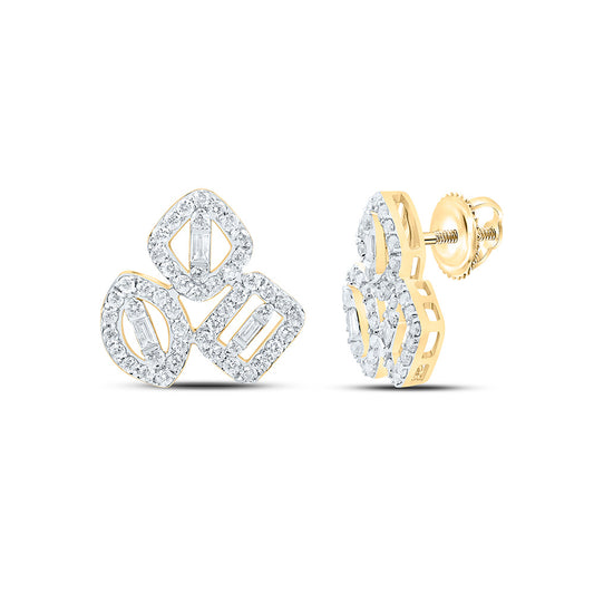 14K Yellow Or White Gold 5/8Cttw Natural Diamond Fashion Earring