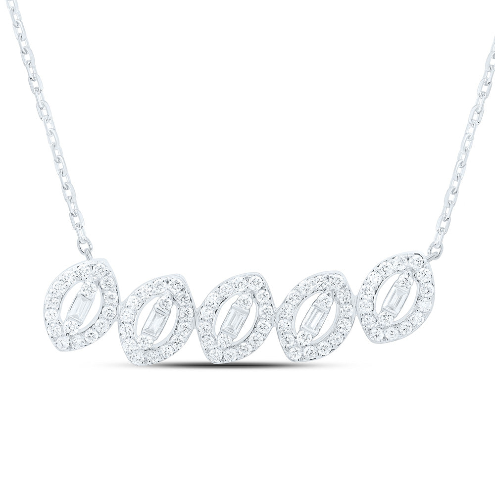 14K Yellow Or White Gold 1/2Cttw Natural Diamond Fashion Necklace (18 Inch)