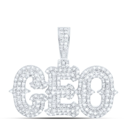 Sterling Silver 3/4 Cttw Natural Diamond "Ceo" Mens Charm