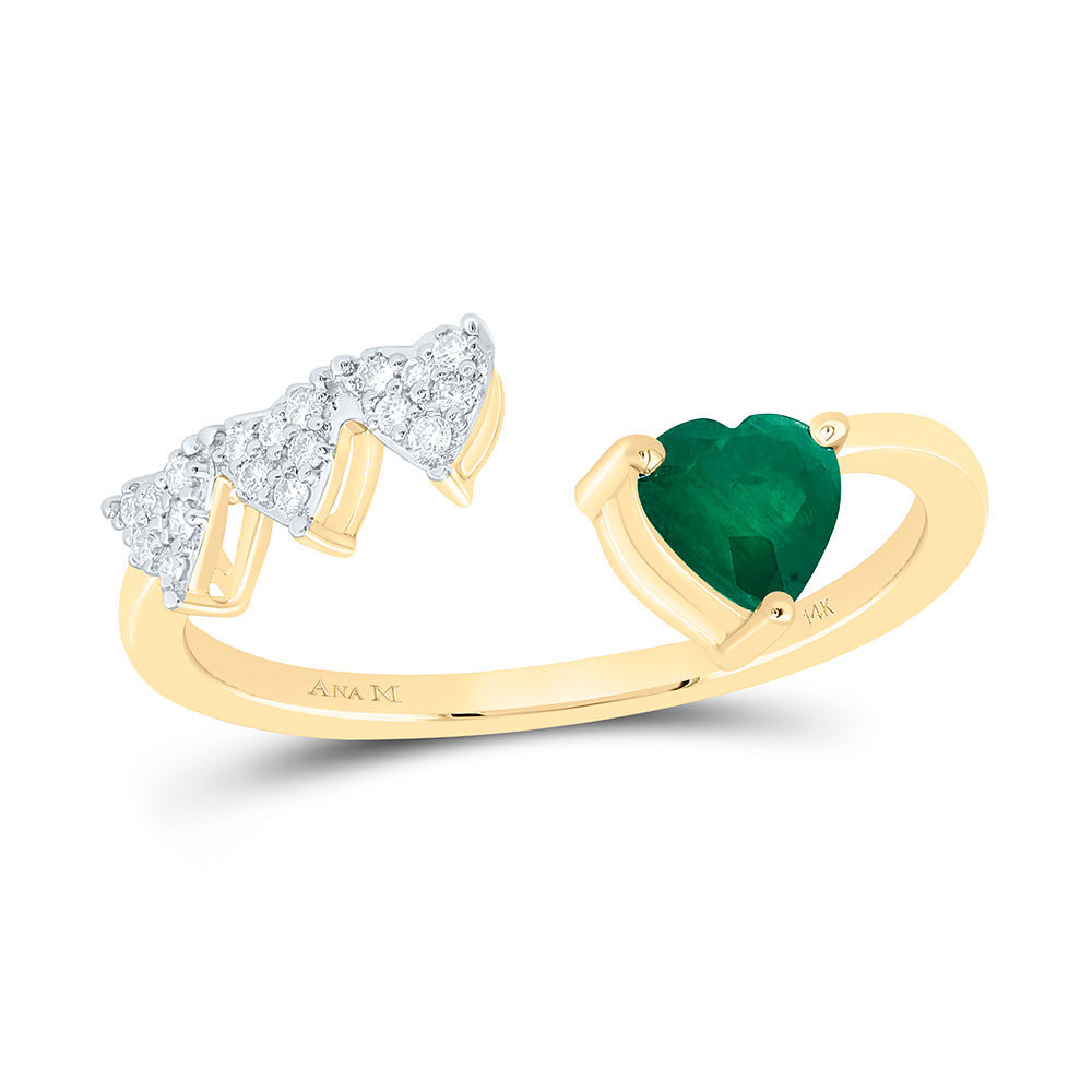 14K Yellow Or White Gold 1/12Cttw Natural Diamond 5Mm Heart Heart Ring