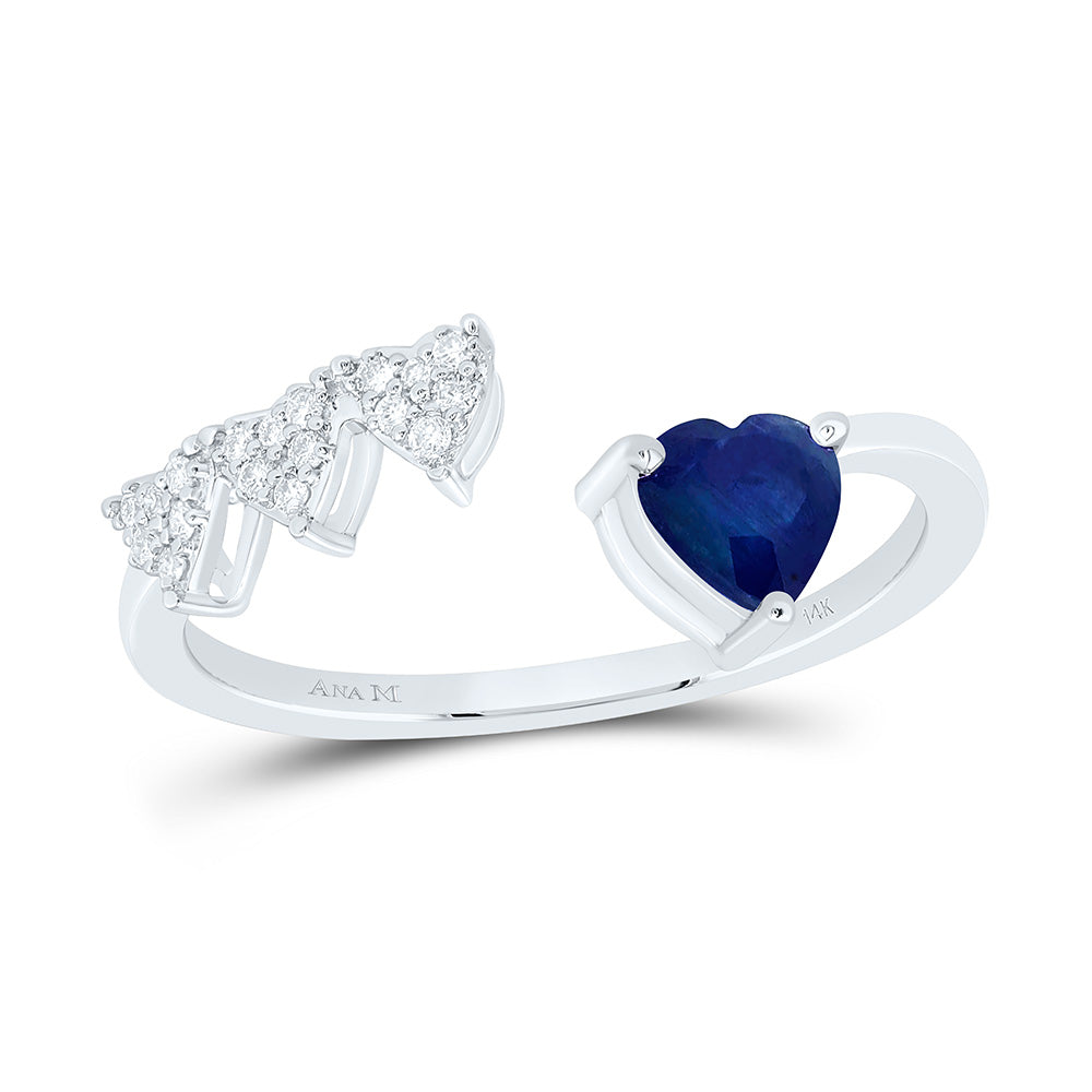 14K Yellow Or White Gold 1/12Cttw Natural Diamond 5Mm Heart Heart Ring