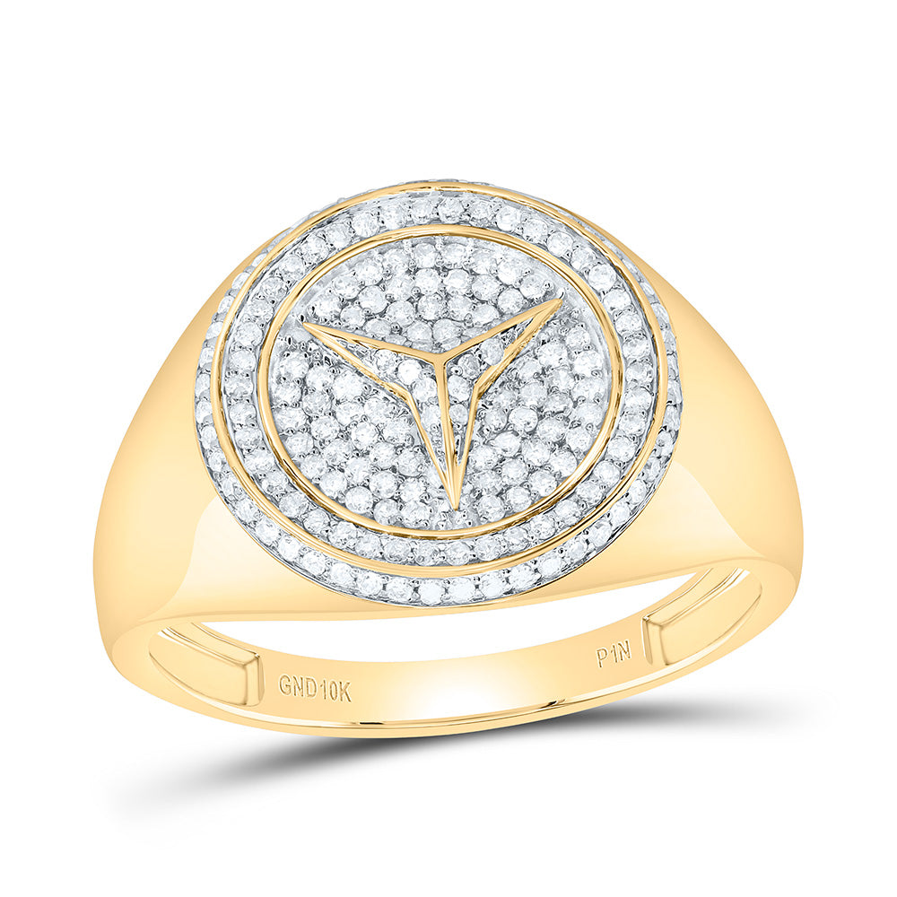 10K Yellow Gold 1/2Cttw Natural Diamond Mens Ring