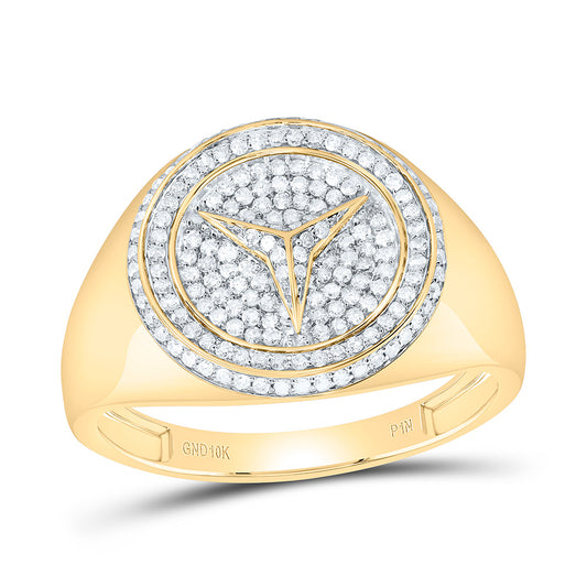 10K Yellow Gold 1/2Cttw Natural Diamond Mens Ring