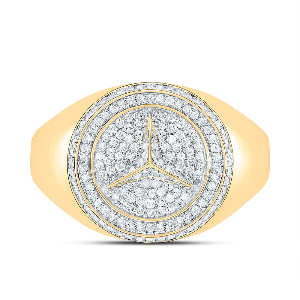 10K Yellow Gold 1/2Cttw Natural Diamond Mens Ring