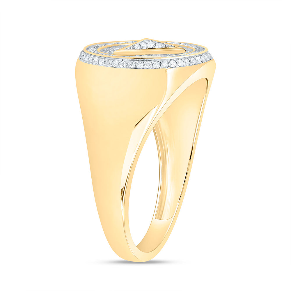 10K Yellow Gold 1/2Cttw Natural Diamond Mens Ring