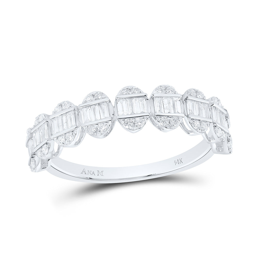 14K Yellow Or White Gold 1/2Cttw Natural Diamond Fashion Oval Band