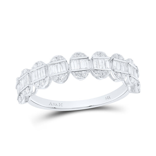 14K Yellow Or White Gold 1/2Cttw Natural Diamond Fashion Oval Band