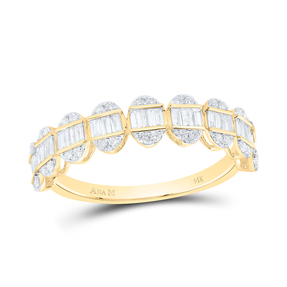 14K Yellow Or White Gold 1/2Cttw Natural Diamond Fashion Oval Band