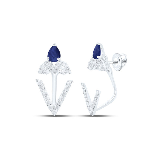 14K Yellow Or White Gold 1/3Cttw Natural Diamond Pear Gem Earring