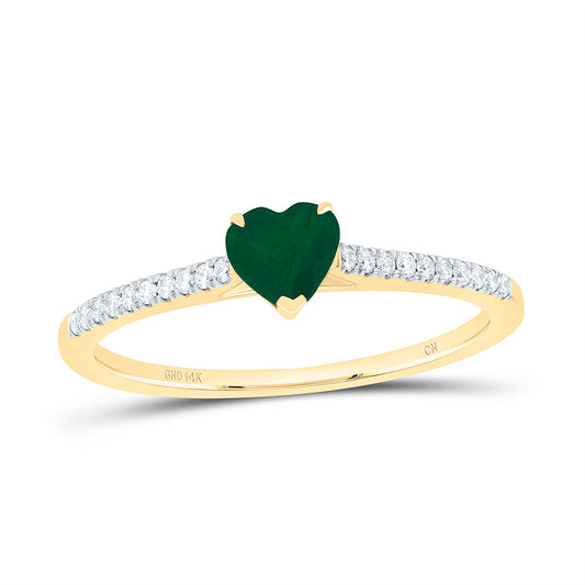 14K Yellow Or White Or Rose Gold 1/10Cttw Natural Diamond Cn 4.5Mm Heart Ring
