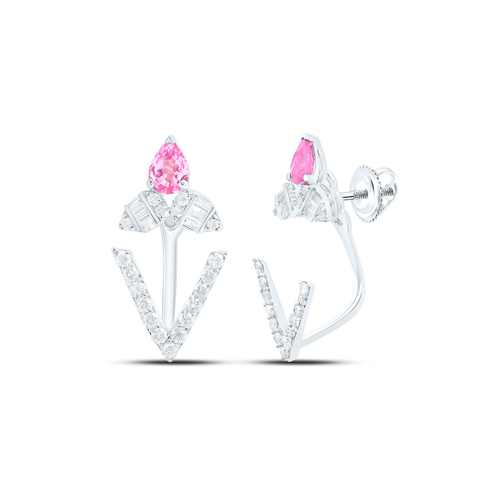 14K Yellow Or White Gold 1/3Cttw Natural Diamond Pear Gem Earring