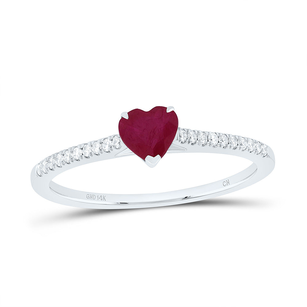 14K Yellow Or White Or Rose Gold 1/10Cttw Natural Diamond Cn 4.5Mm Heart Ring