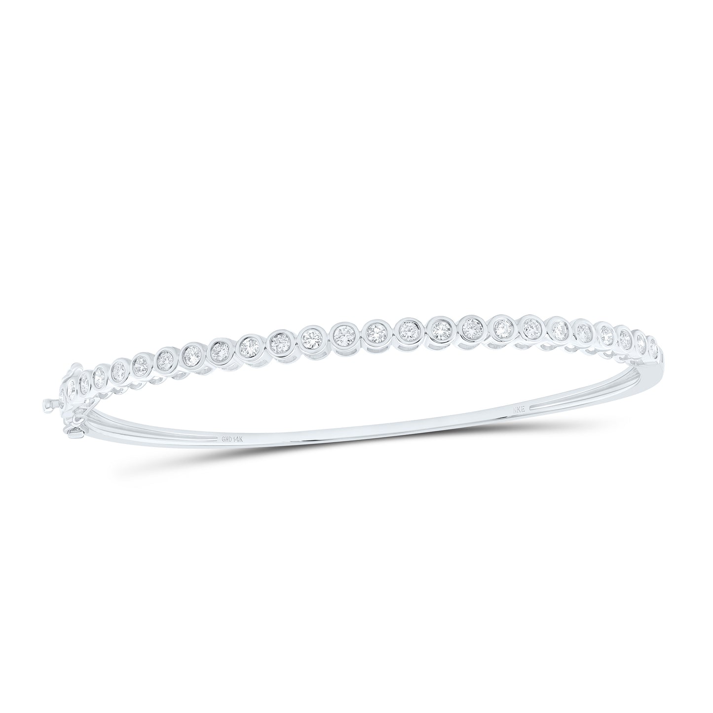 14K Yellow Or White Gold 1Cttw Natural Diamond Fashion Tennis Bangle (65X55Mm)