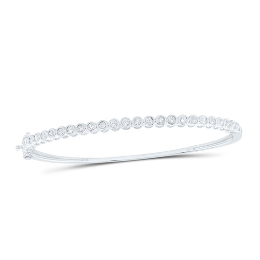 14K Yellow Or White Gold 1Cttw Natural Diamond Fashion Tennis Bangle (65X55Mm)