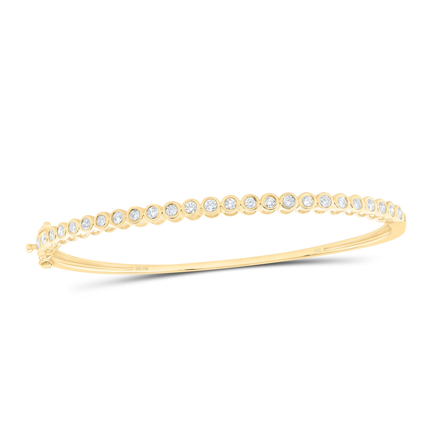 14K Yellow Or White Gold 1Cttw Natural Diamond Fashion Tennis Bangle (65X55Mm)