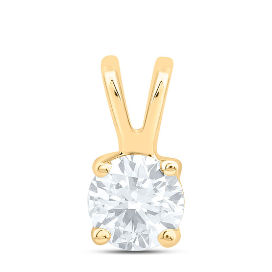 14K Yellow Or White Gold 1/4Cttw Natural Diamond I1 Ij Round Solitaire Pendant
