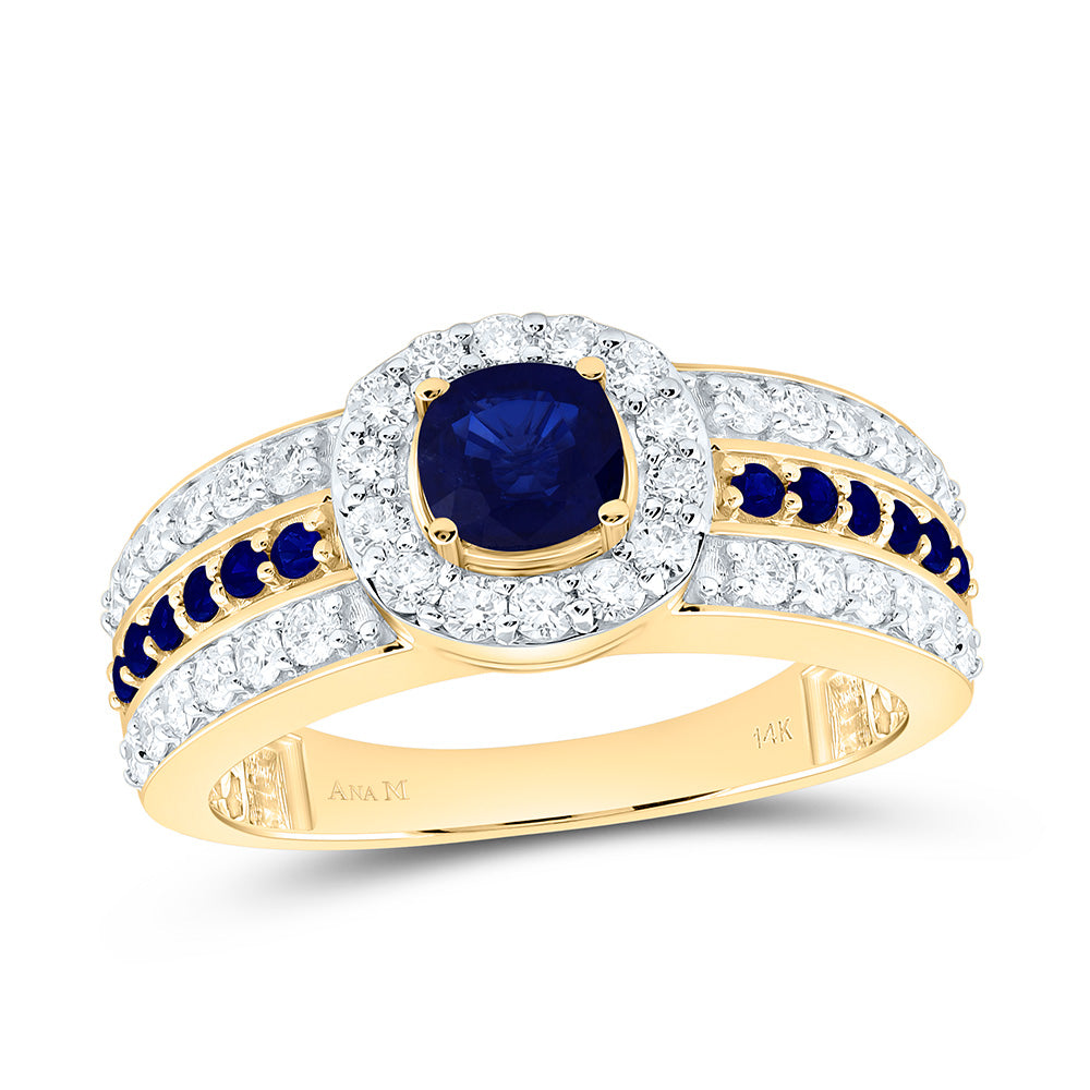 14K Yellow Or White Gold 5/8Cttw Natural Diamond 1/4Cttw Round & 4.90Mm Cushion Gem Ring