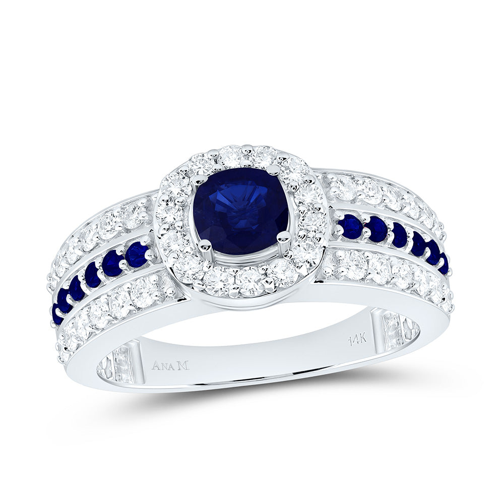 14K Yellow Or White Gold 5/8Cttw Natural Diamond 1/4Cttw Round & 4.90Mm Cushion Gem Ring
