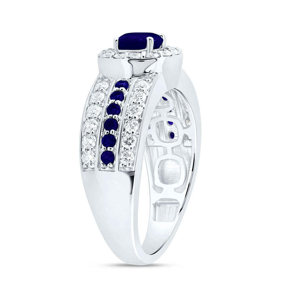 14K Yellow Or White Gold 5/8Cttw Natural Diamond 1/4Cttw Round & 4.90Mm Cushion Gem Ring