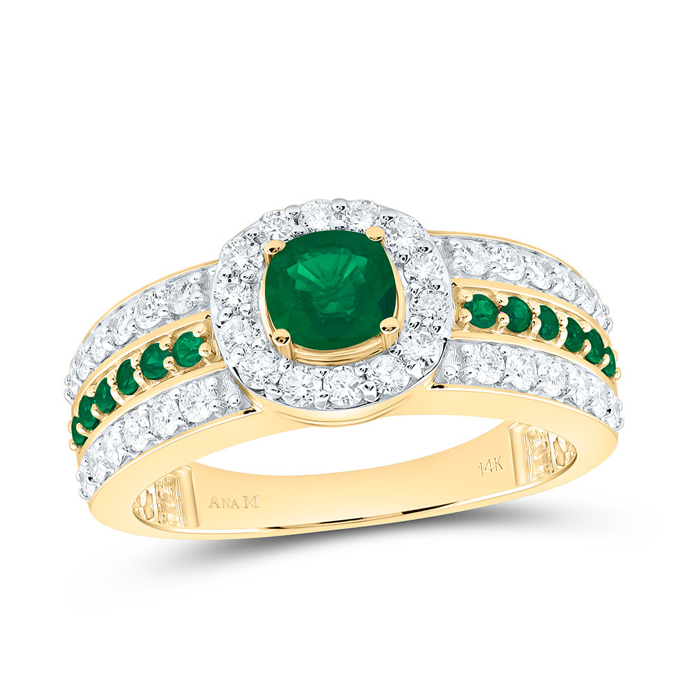 14K Yellow Or White Gold 5/8Cttw Natural Diamond 1/4Cttw Round & 4.90Mm Cushion Gem Ring