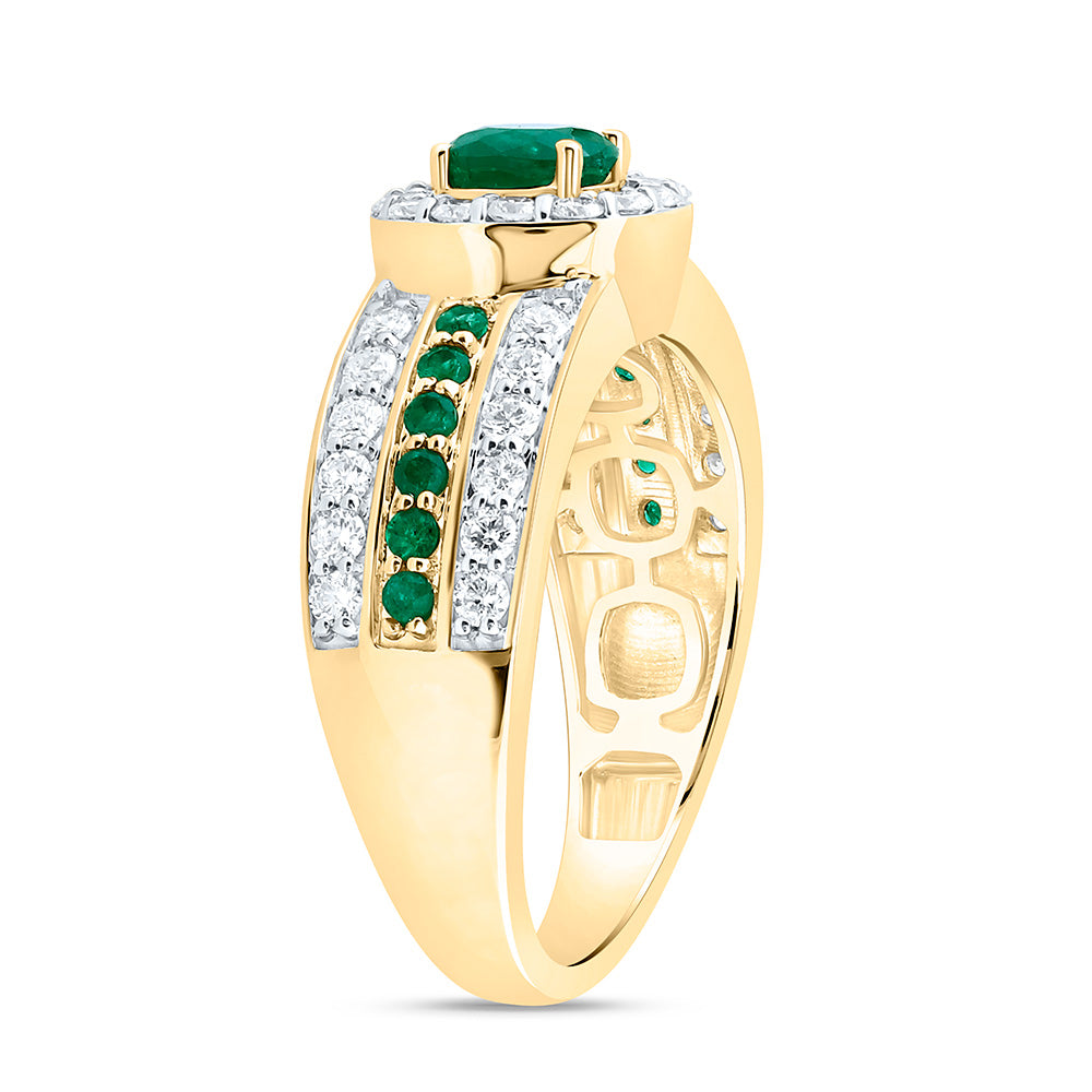 14K Yellow Or White Gold 5/8Cttw Natural Diamond 1/4Cttw Round & 4.90Mm Cushion Gem Ring