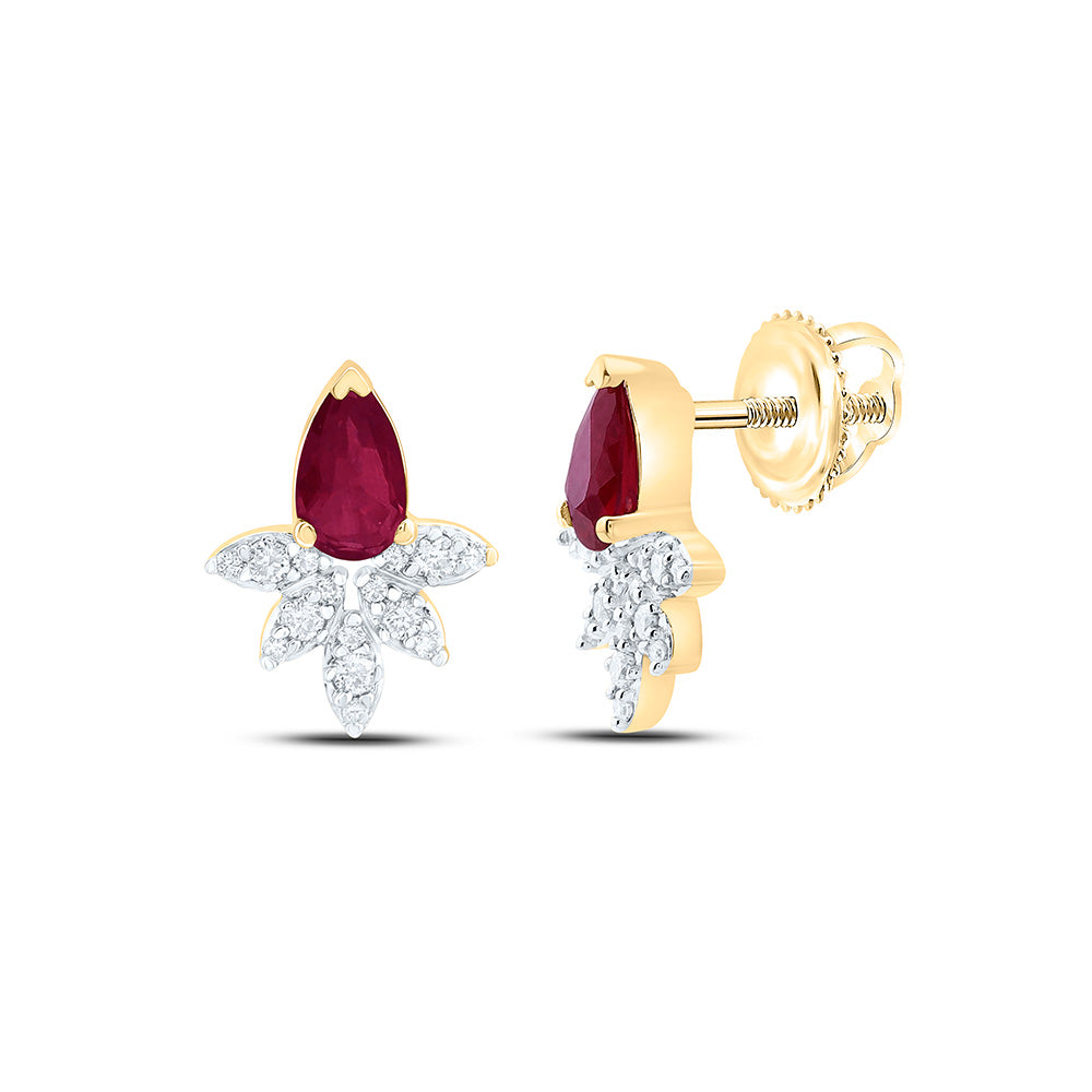 14K Yellow Or White Or Rose Gold Natural Diamond 5X3Mm Pear Earring