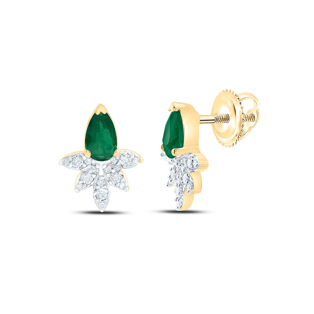 14K Yellow Or White Or Rose Gold Natural Diamond 5X3Mm Pear Earring