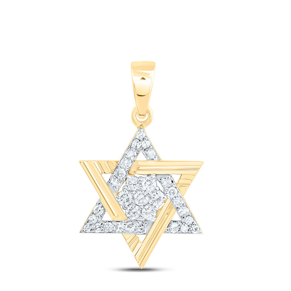 10K Yellow Or White Gold 1/4Cttw Natural Diamond Star Of David Pendant