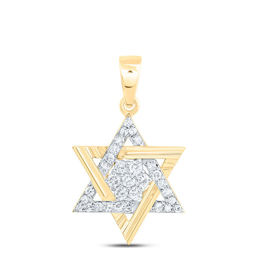 10K Yellow Or White Gold 1/4Cttw Natural Diamond Star Of David Pendant