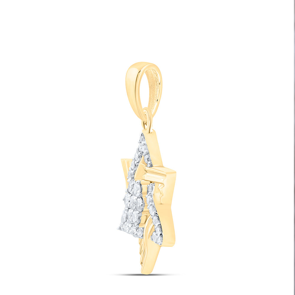 10K Yellow Or White Gold 1/4Cttw Natural Diamond Star Of David Pendant