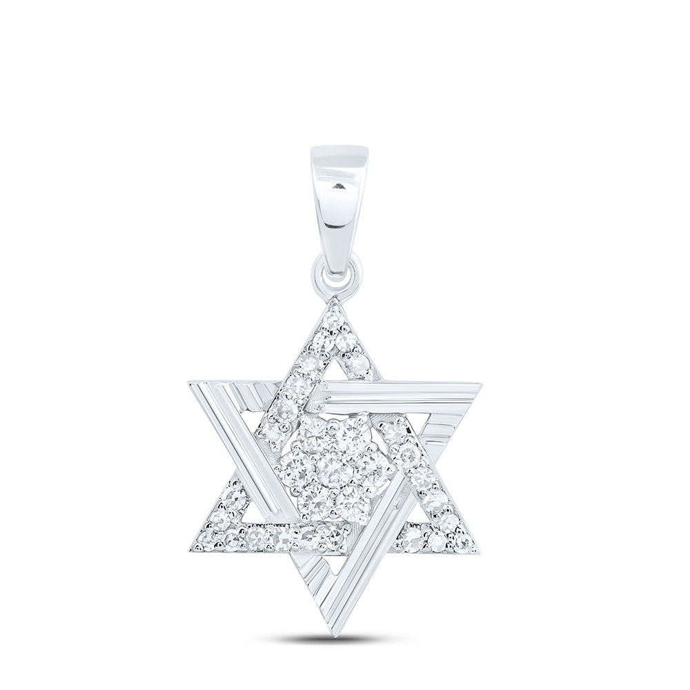 10K Yellow Or White Gold 1/4Cttw Natural Diamond Star Of David Pendant