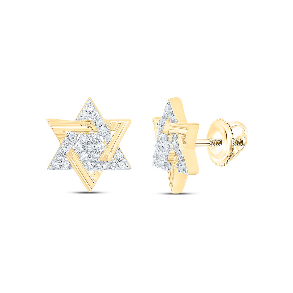 10K Yellow Or White Gold 1/5Cttw Natural Diamond Star Of David Earring