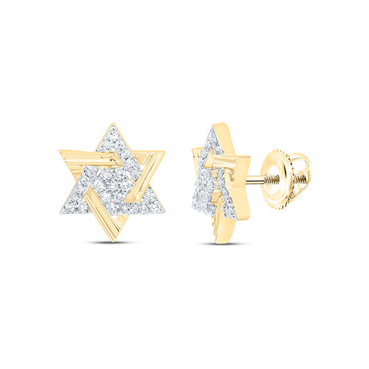 10K Yellow Or White Gold 1/5Cttw Natural Diamond Star Of David Earring